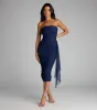 Own The Room Strapless Mesh Midi Dress sold by Windsor