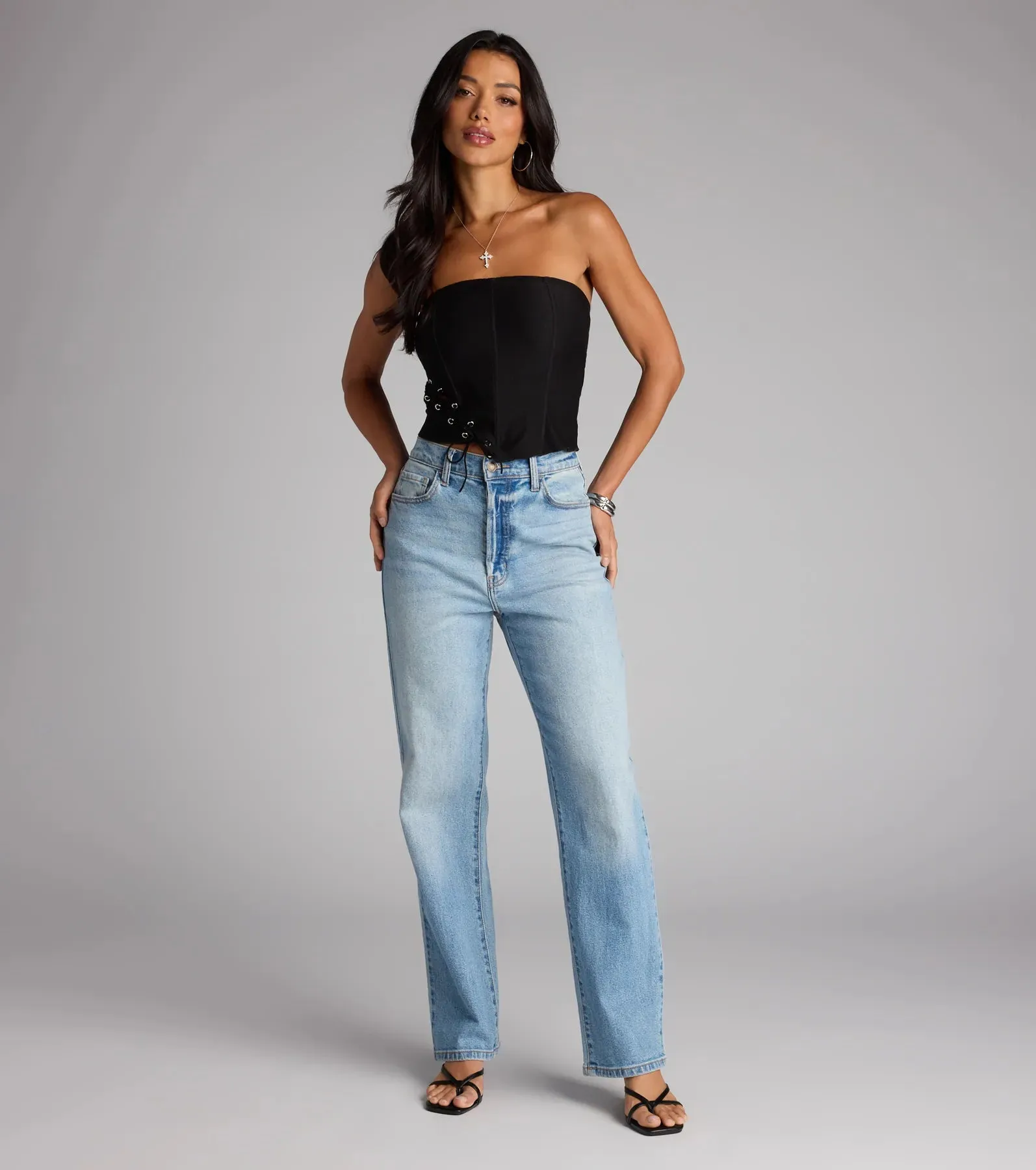 Tie It Up Strapless Lace Up Corset Top sold by Windsor product image thumbnail 3