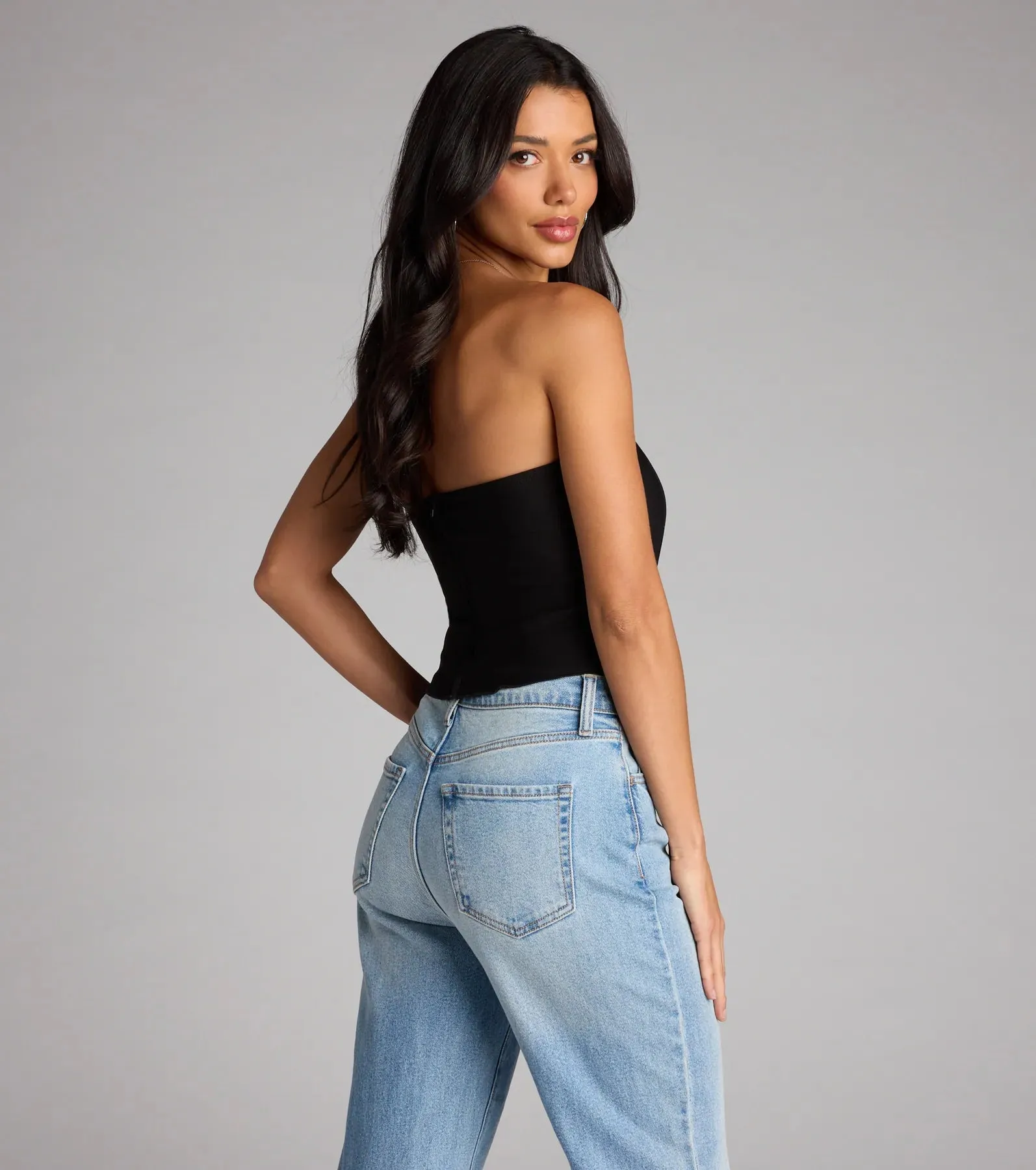 Tie It Up Strapless Lace Up Corset Top sold by Windsor product image thumbnail 2