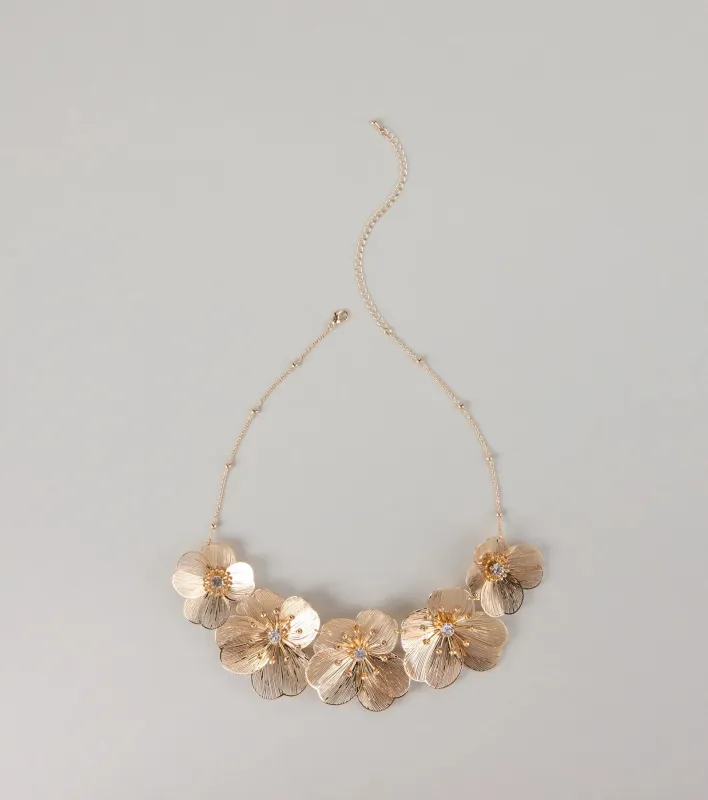 Bloom Boldly Rhinestone Flower Necklace sold by Windsor