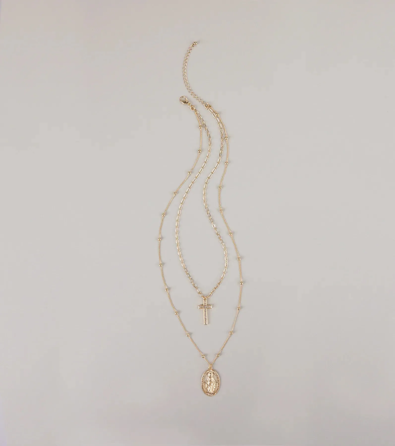 Divine Layers Cross Pendant Chain Necklace sold by Windsor