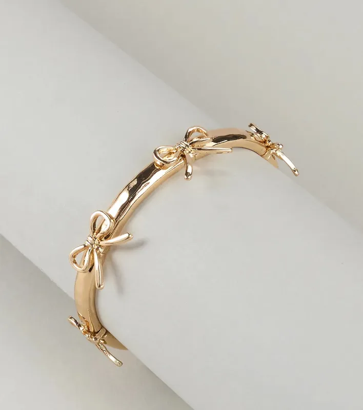 Tied Up In Style Bow Stretch Bracelet sold by Windsor