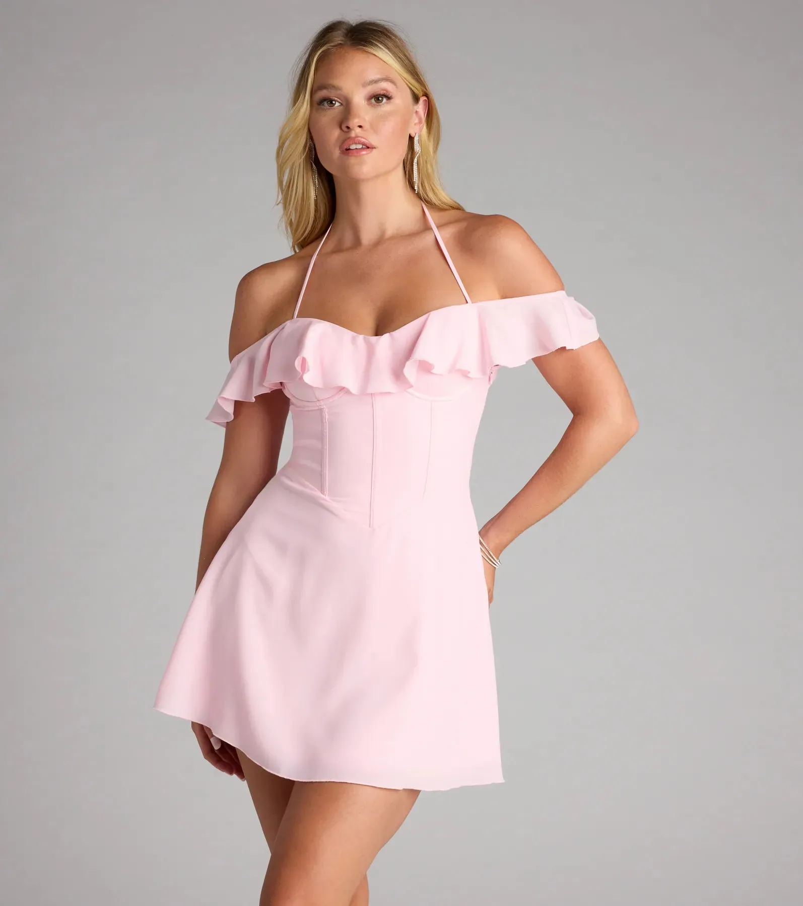 Laced With Charm Corset Lace-Up Mini Dress sold by Windsor