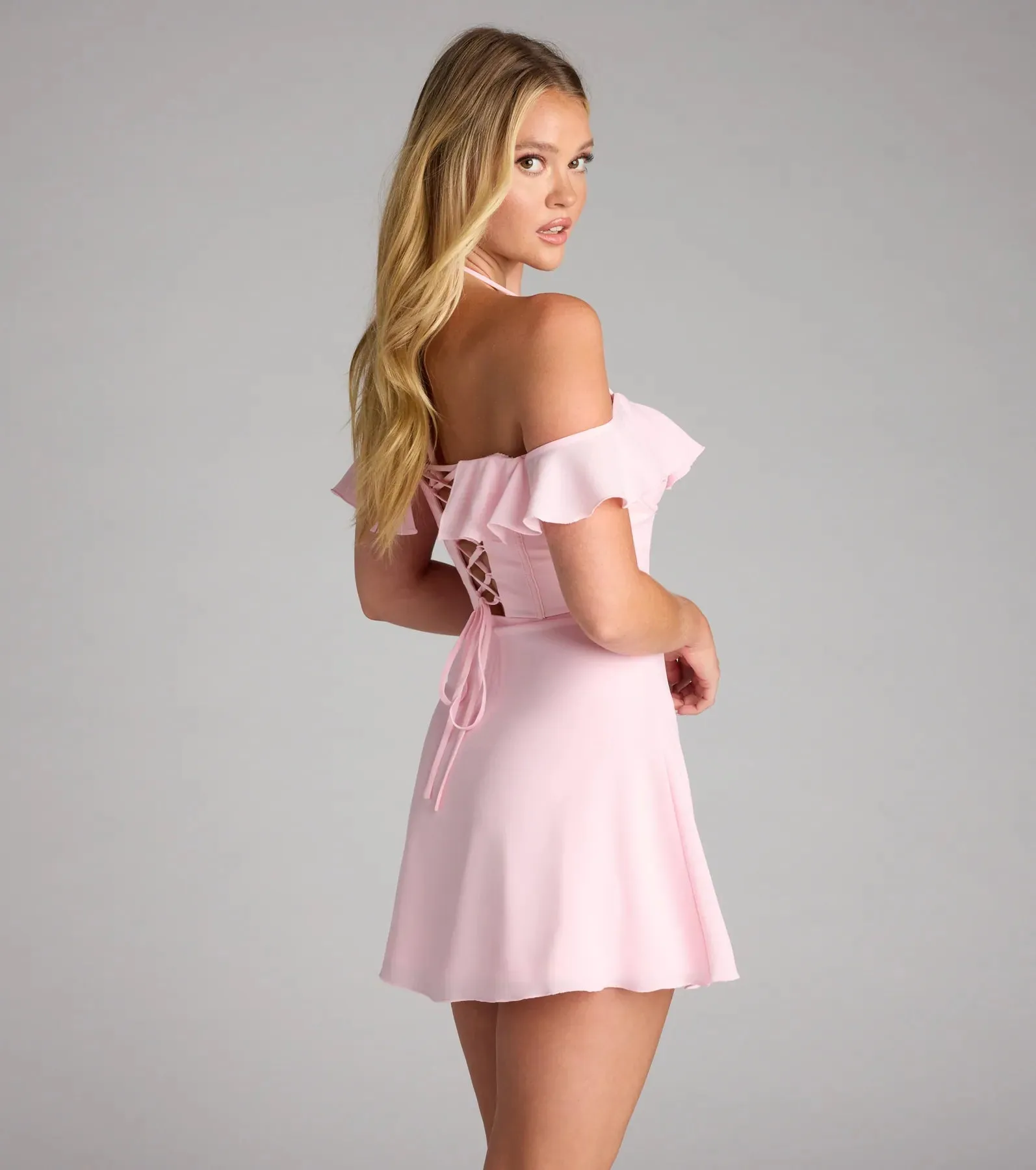 Laced With Charm Corset Lace-Up Mini Dress sold by Windsor product image thumbnail 2