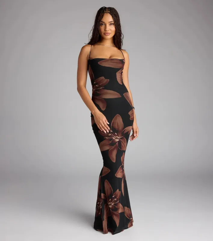 Bloom With Grace Lace-Up Maxi Dress sold by Windsor