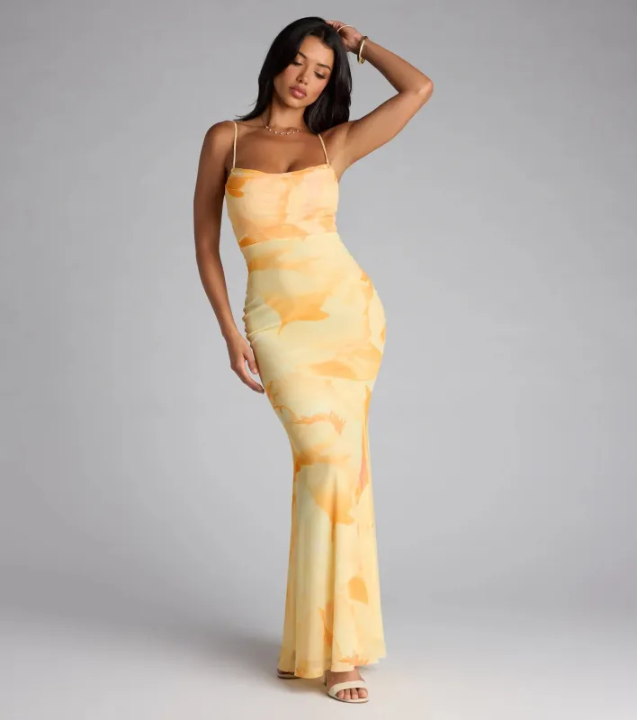 Coastal Luxe Floral Mermaid Maxi Dress sold by Windsor