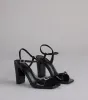 Booked And Busy Rhinestone Buckle Block Heels sold by Windsor