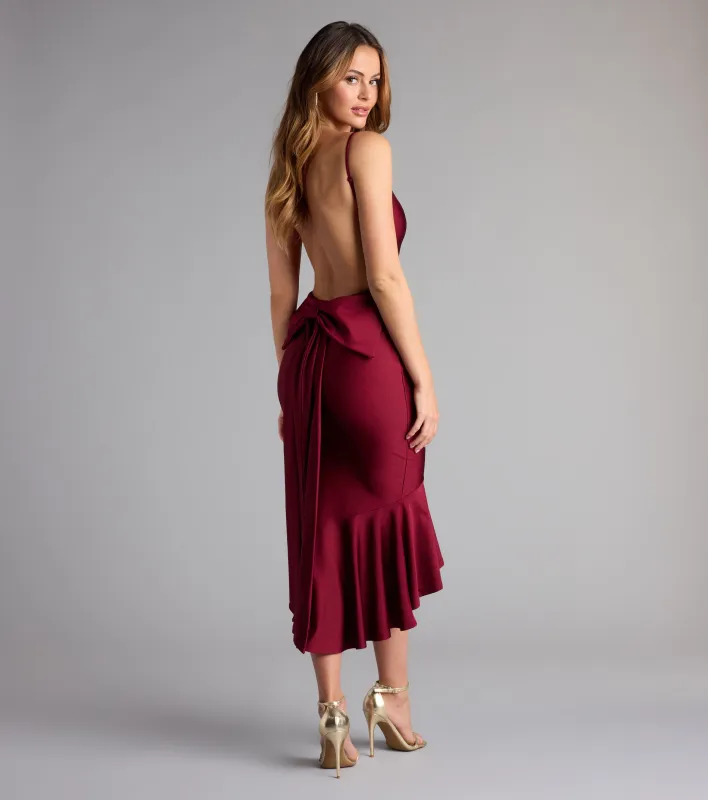 Back For More Ruffle Bow Midi Dress sold by Windsor