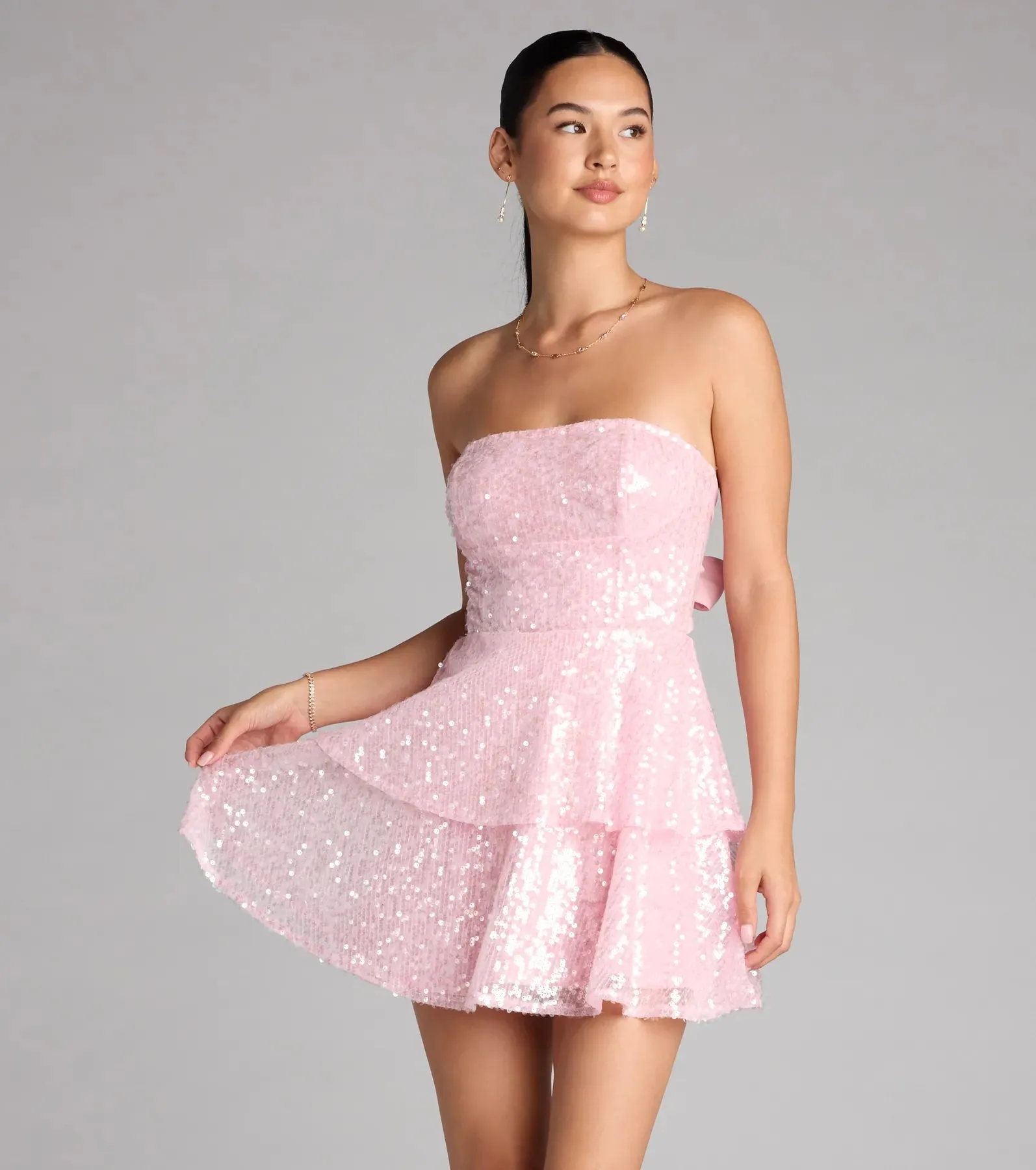 Twirl Queen Vibes Sequin Skater Dress sold by Windsor
