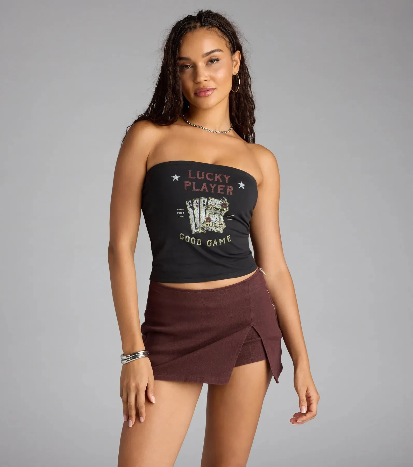 Lucky Player Game Graphic Tube Top sold by Windsor product image thumbnail 4