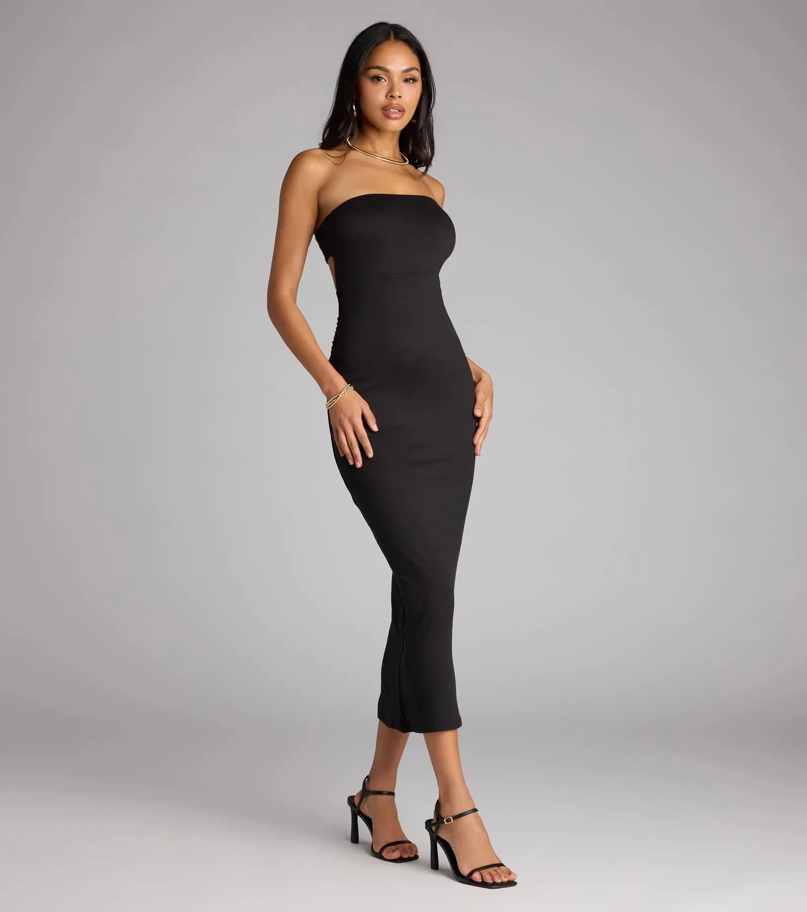 That Girl Energy Cutout Tube Midi Dress sold by Windsor product image thumbnail 4