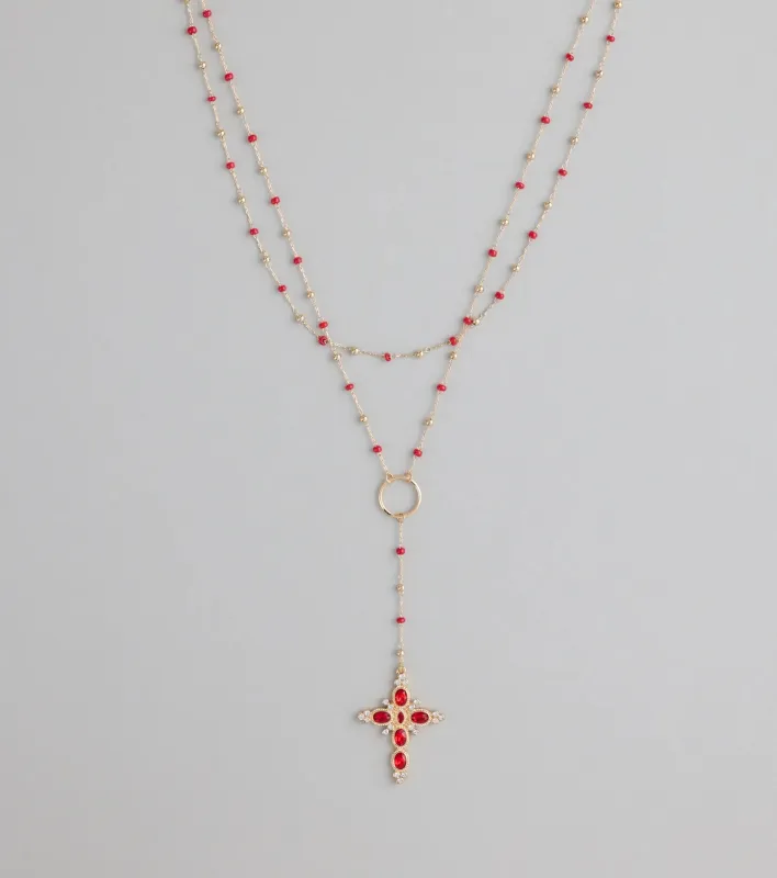 Bless Your Drama Layered Cross Necklace sold by Windsor