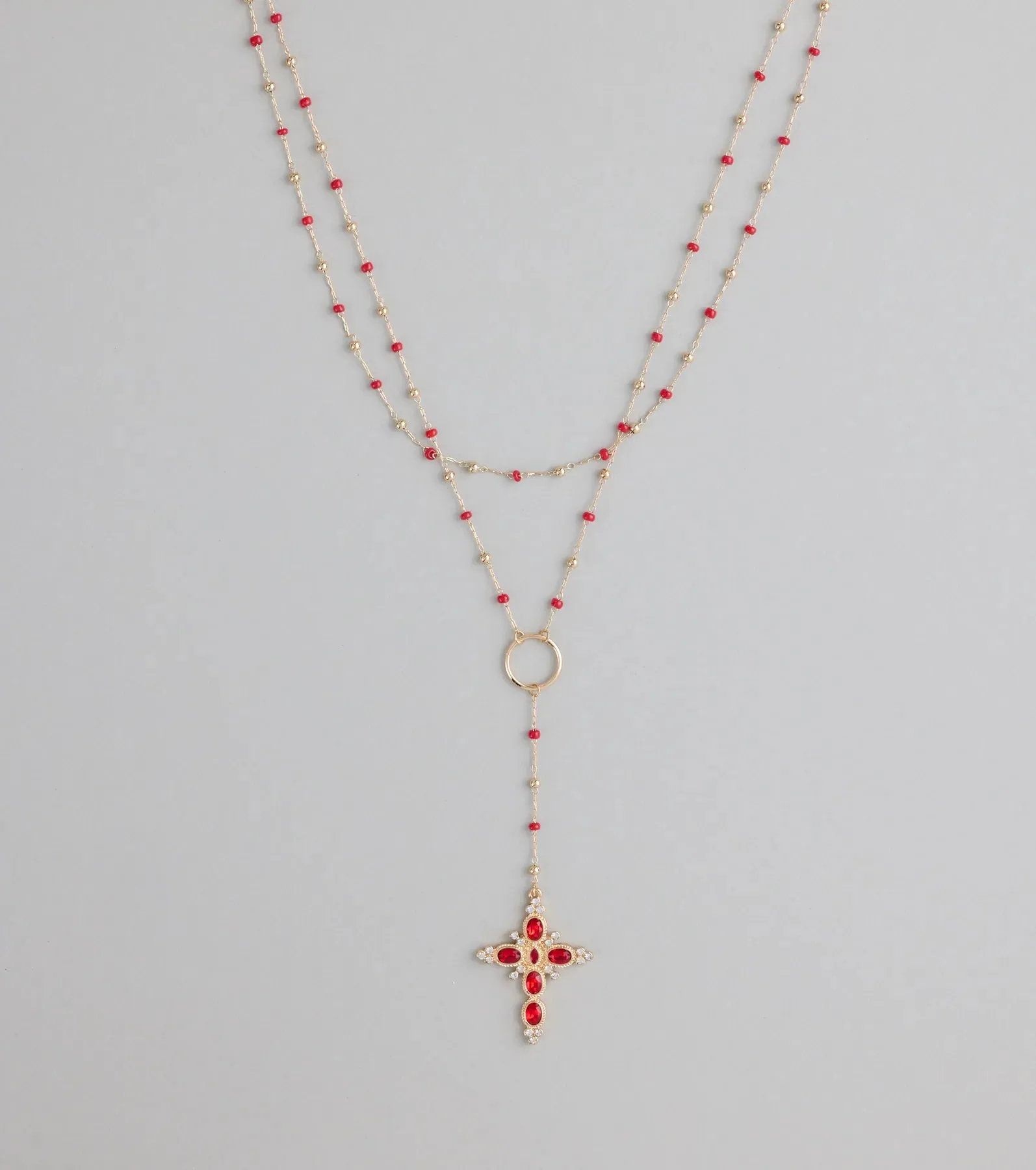 Bless Your Drama Layered Cross Necklace sold by Windsor