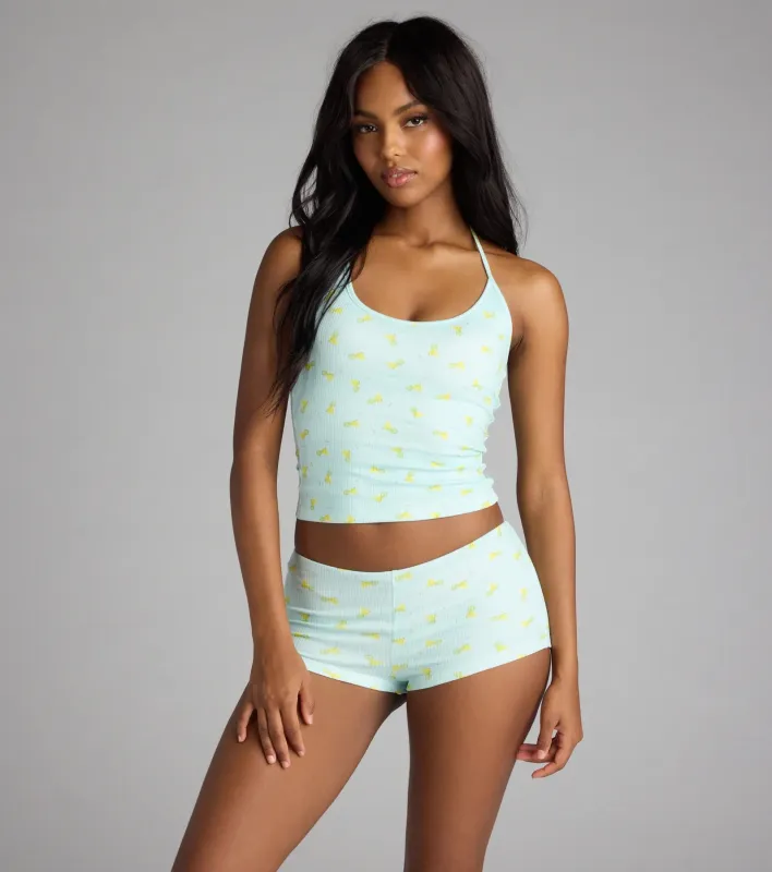 Sippin’ Pretty Margarita Print Pajama Shorts sold by Windsor