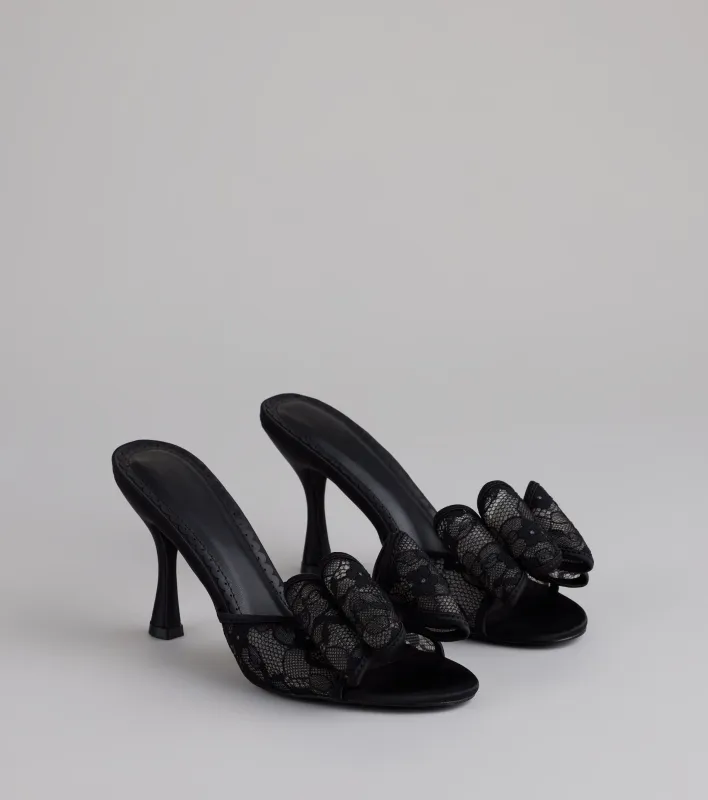 Flirt Alert Lace Bow Stilettos sold by Windsor