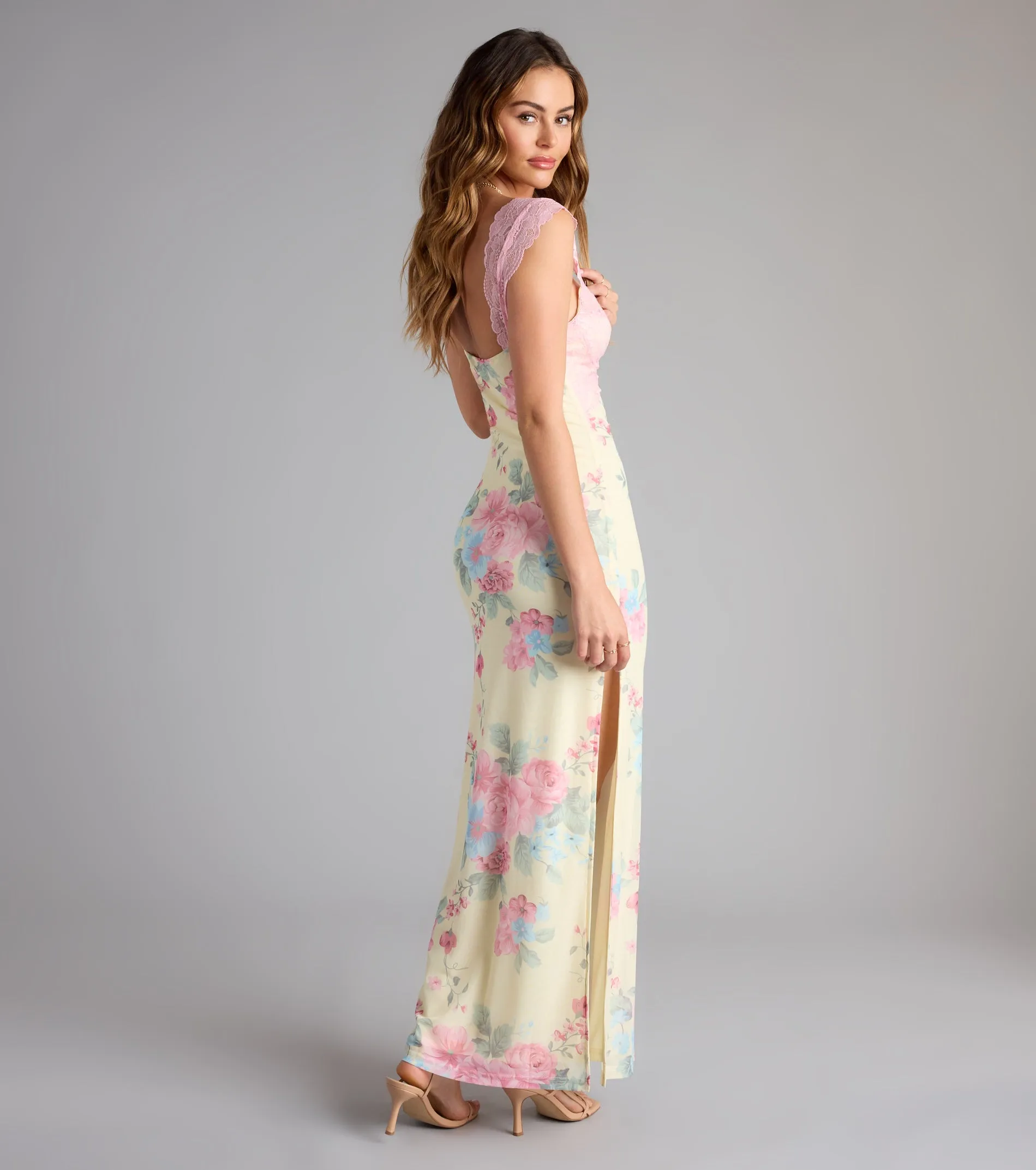 Garden Party Chic Lace Floral Maxi Dress sold by Windsor product image thumbnail 2
