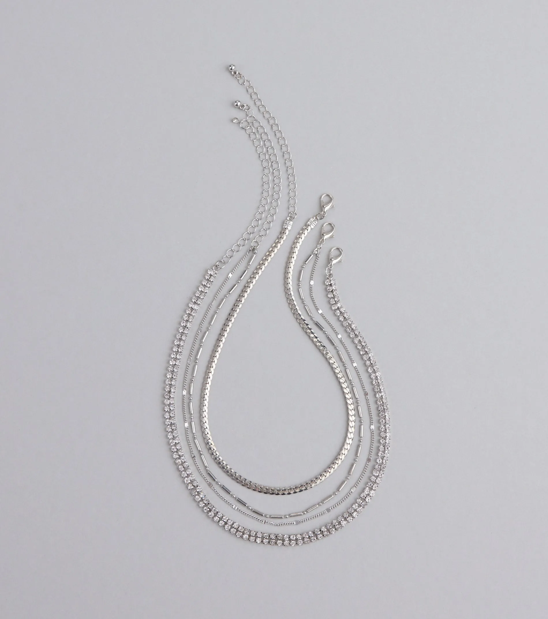 All The Sparkle Rhinestone Chain Necklace Set sold by Windsor