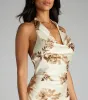 Romantic Nights Floral Satin Mini Dress sold by Windsor