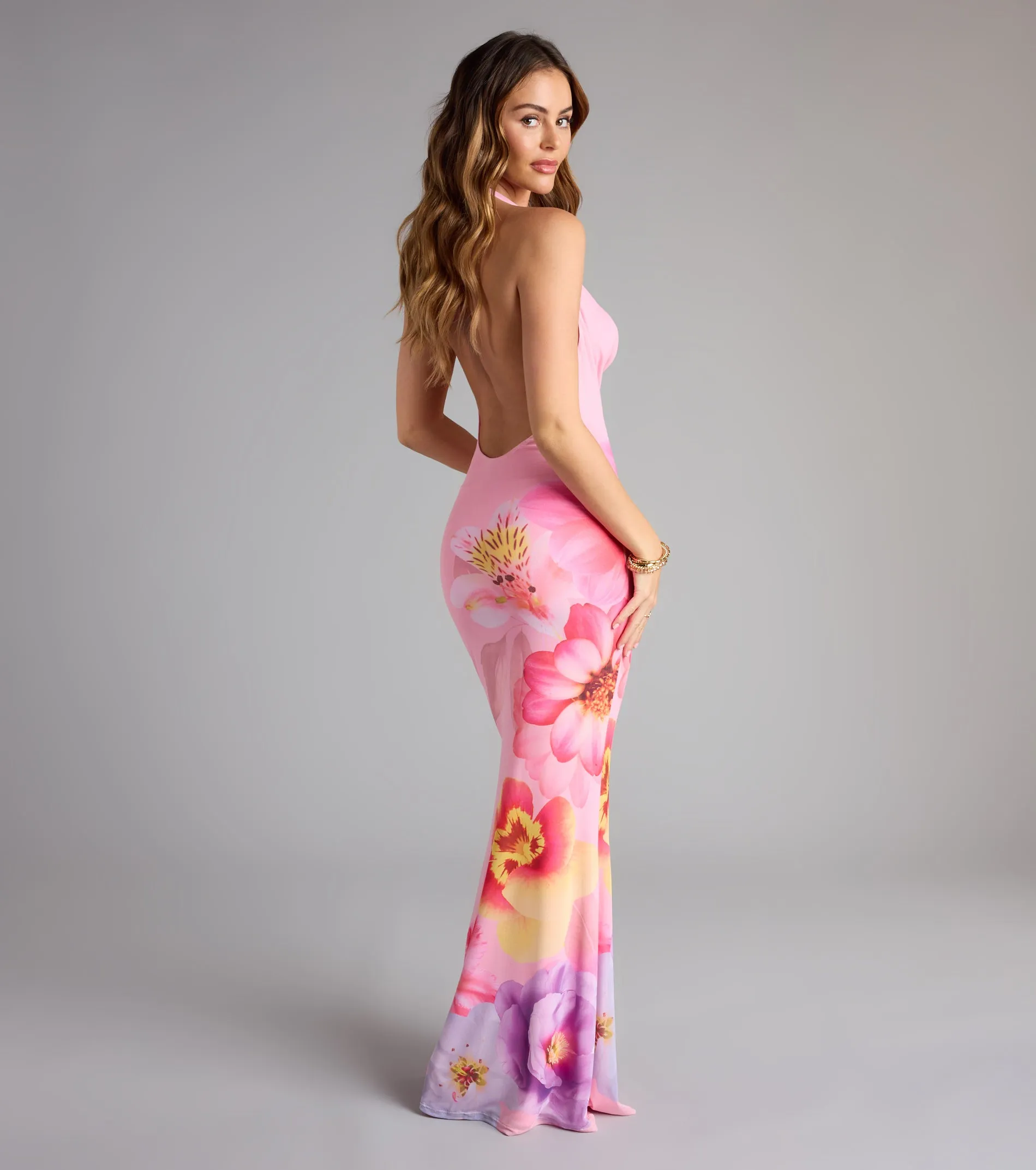 Slip Into Something Floral Mesh Maxi Dress sold by Windsor