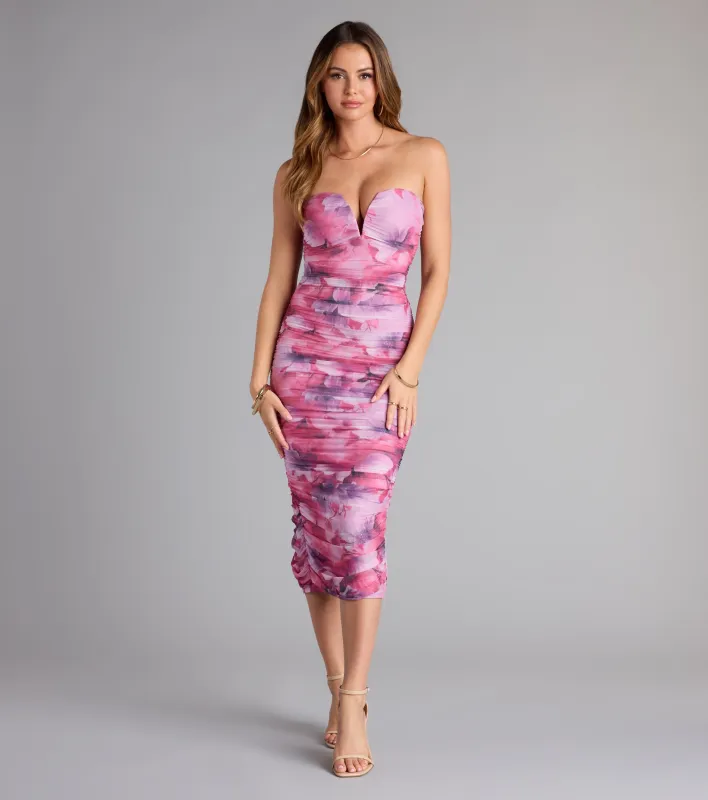 Keep It Romantic Floral Mesh Midi Dress sold by Windsor