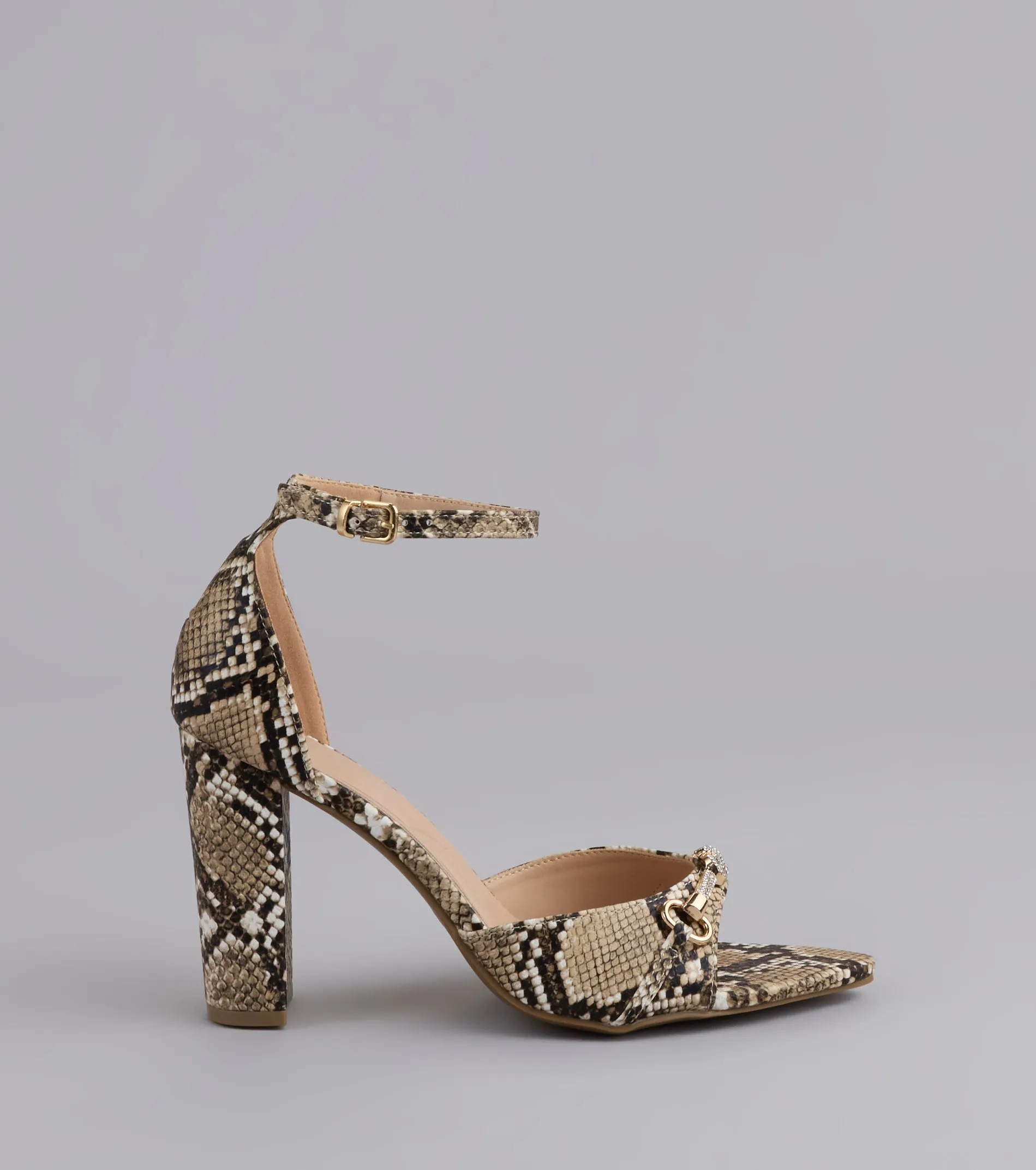 Walk It Like You Slay It Snake Print Heels sold by Windsor product image thumbnail 2