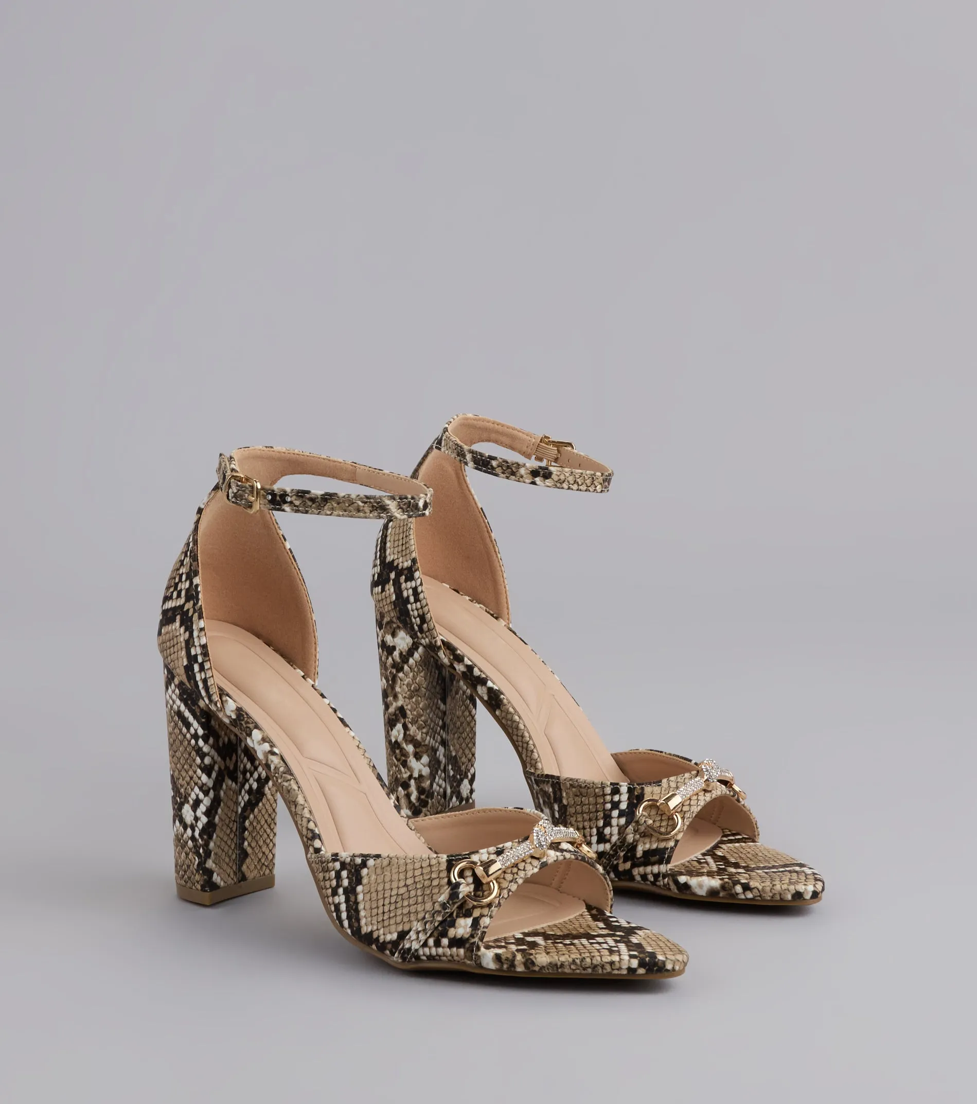 Walk It Like You Slay It Snake Print Heels sold by Windsor