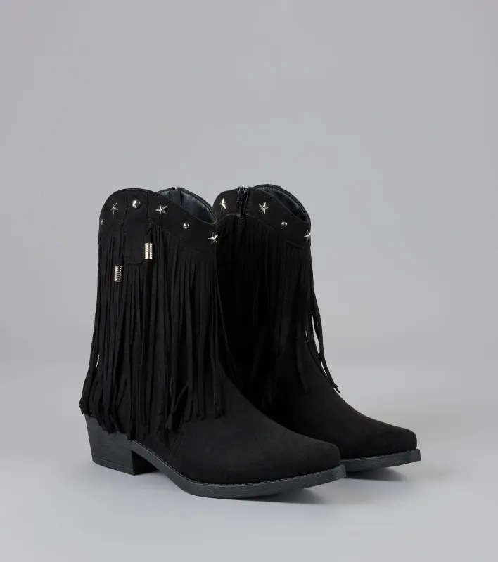 Fringe Flirt Studded Cowboy Boots sold by Windsor