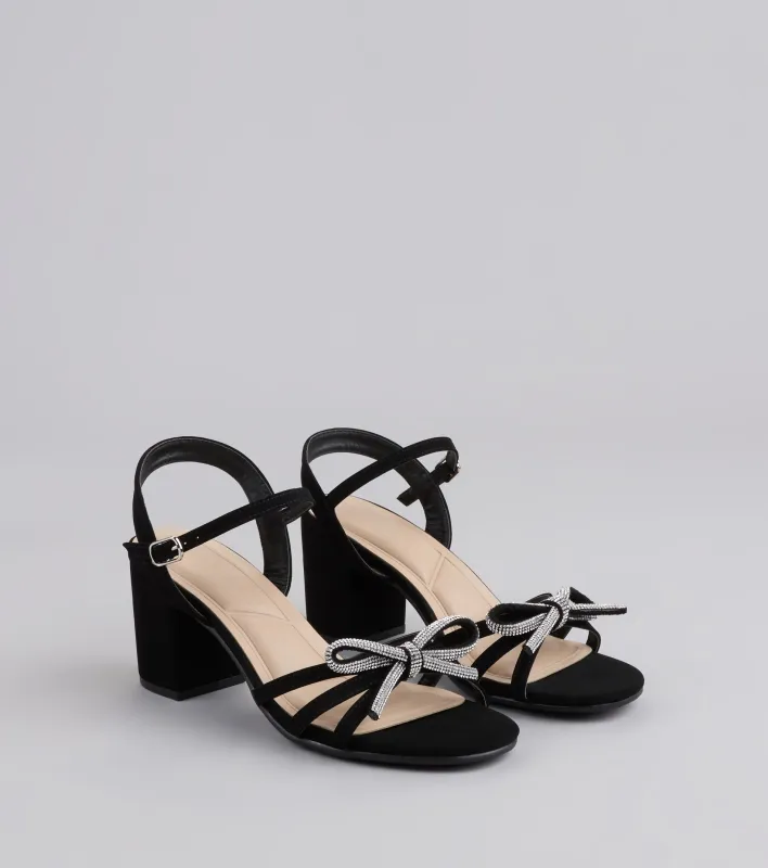 Glitter And Grace Rhinestone Bow Heels sold by Windsor