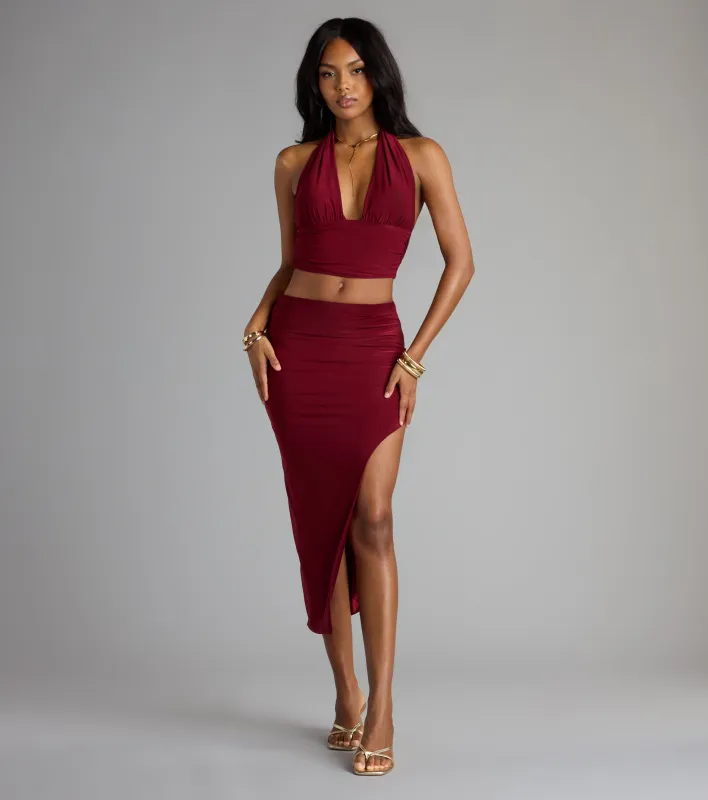 Go With The Vibe Slit Midi Skirt sold by Windsor