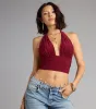 Go With The Vibe Halter Crop Top sold by Windsor