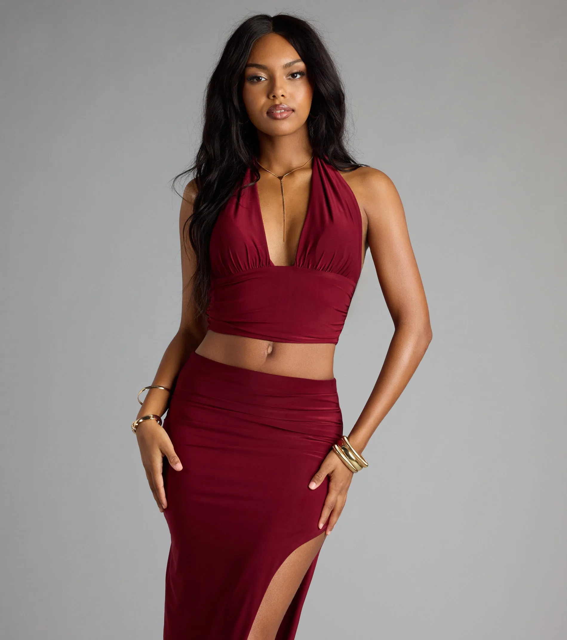 Go With The Vibe Halter Crop Top sold by Windsor