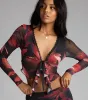 Soft Serve Floral Ruffle Tie-Front Top sold by Windsor