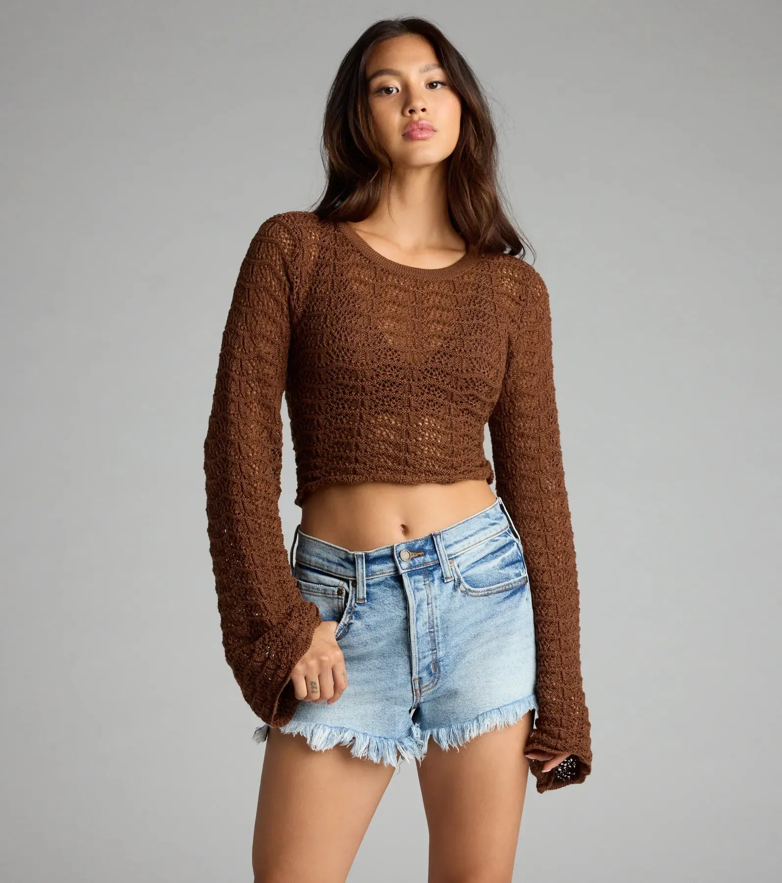 Tied Up In Vibes Crochet Sweater sold by Windsor product image thumbnail 4