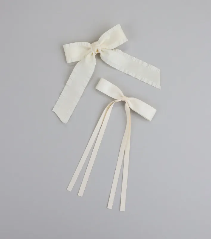Soft Girl Status Hair Bow Clip Set sold by Windsor