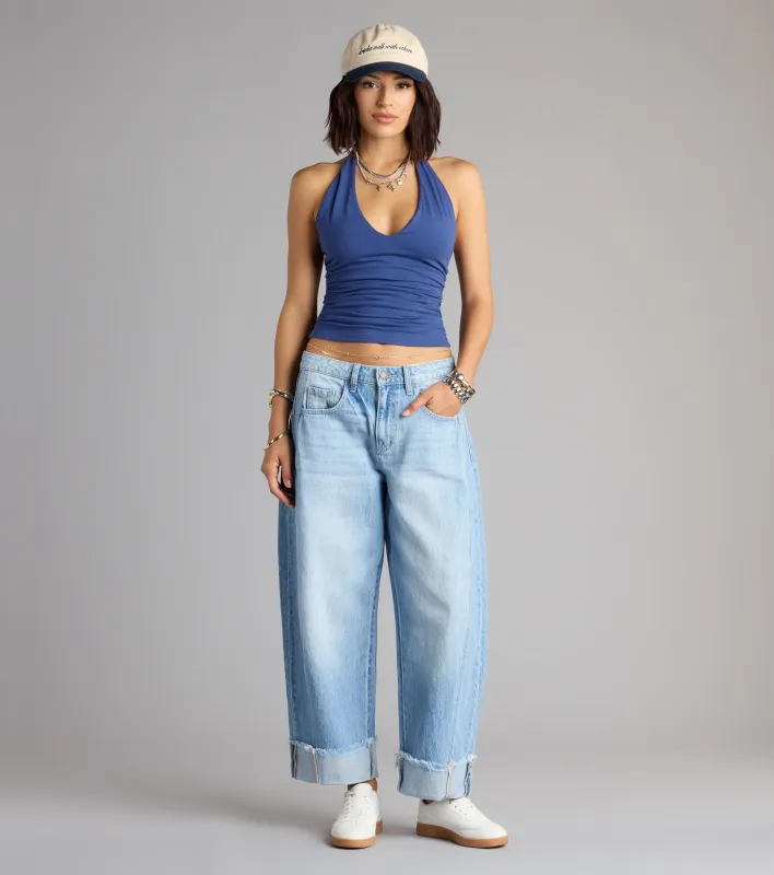 Whole Vibe Mid-Rise Barrel Denim Jeans sold by Windsor