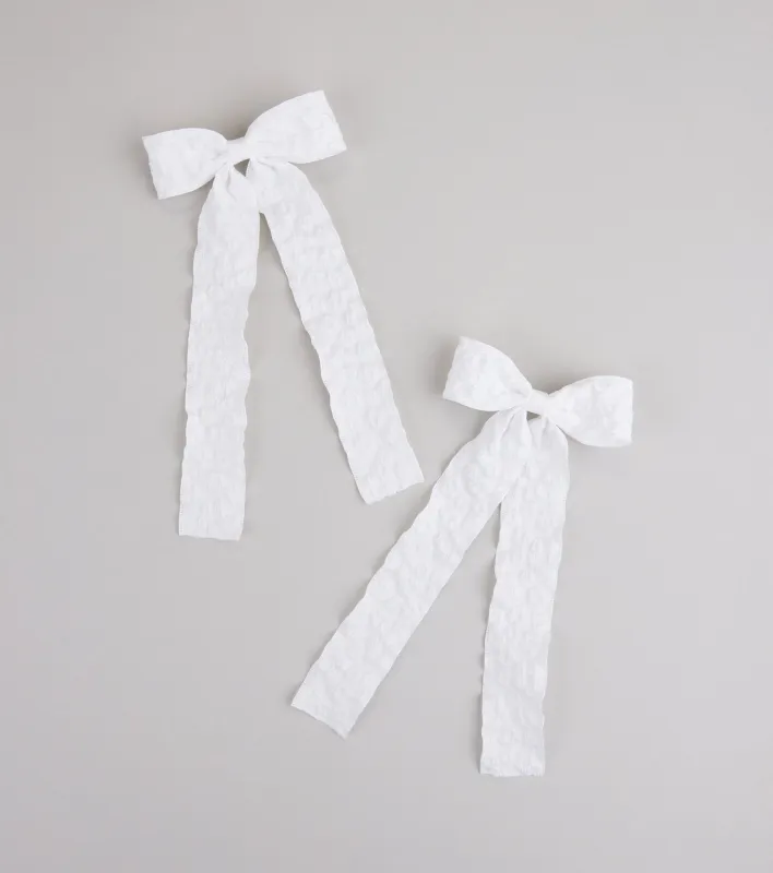 Soft Girl Season Hair Bow Clip Set sold by Windsor