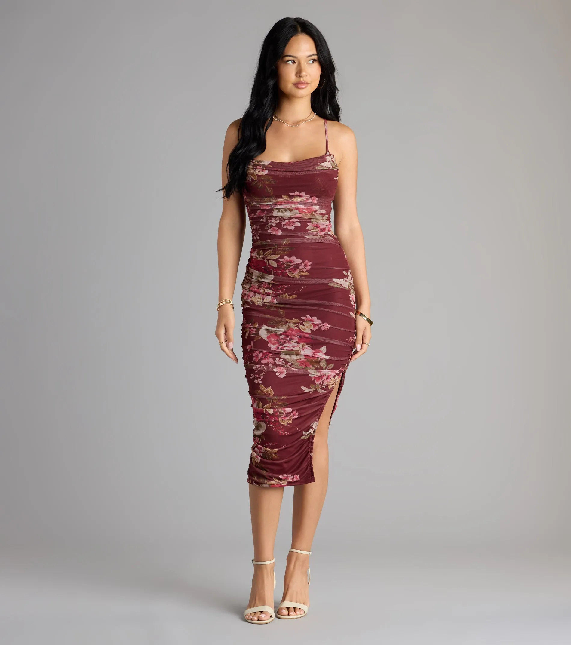 Sweet Spice Floral Mesh Midi Dress sold by Windsor