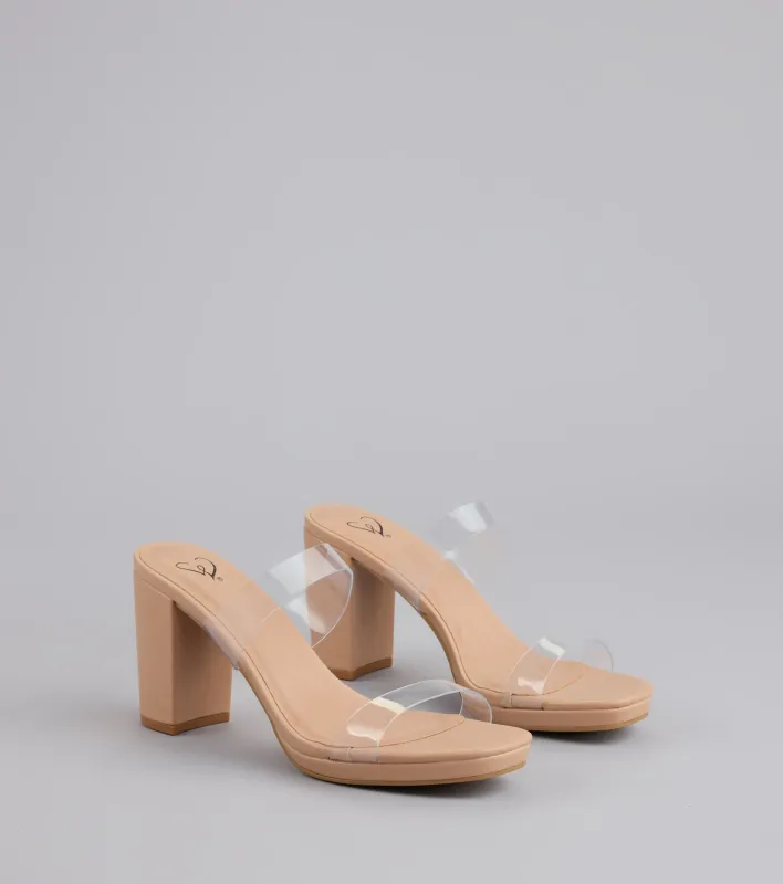 Admiring Looks PVC Platform Mules sold by Windsor