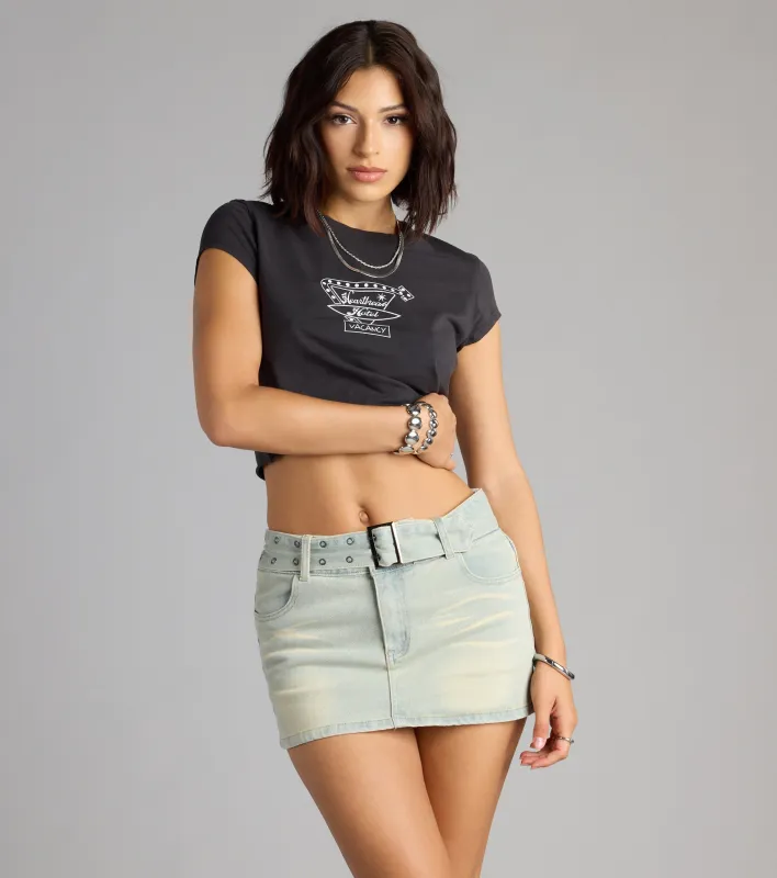 Serve Shape Denim Belted Skort sold by Windsor