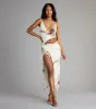 Guest List Glam Abstract Halter Maxi Dress sold by Windsor