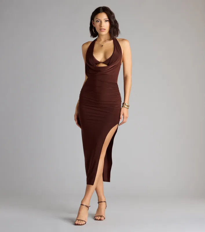 No Strings Attached Halter Strappy Midi Dress sold by Windsor