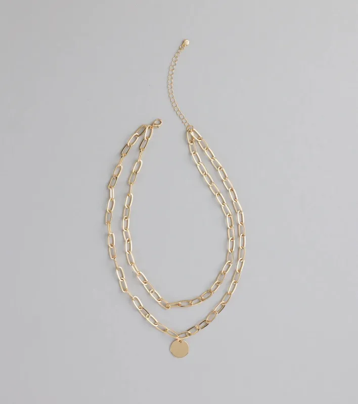Level Up Layered Paperclip Chain Necklace sold by Windsor