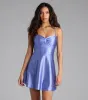 Twinkle Season Glitter Satin Skater Dress sold by Windsor