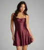 Twinkle Season Glitter Satin Skater Dress sold by Windsor