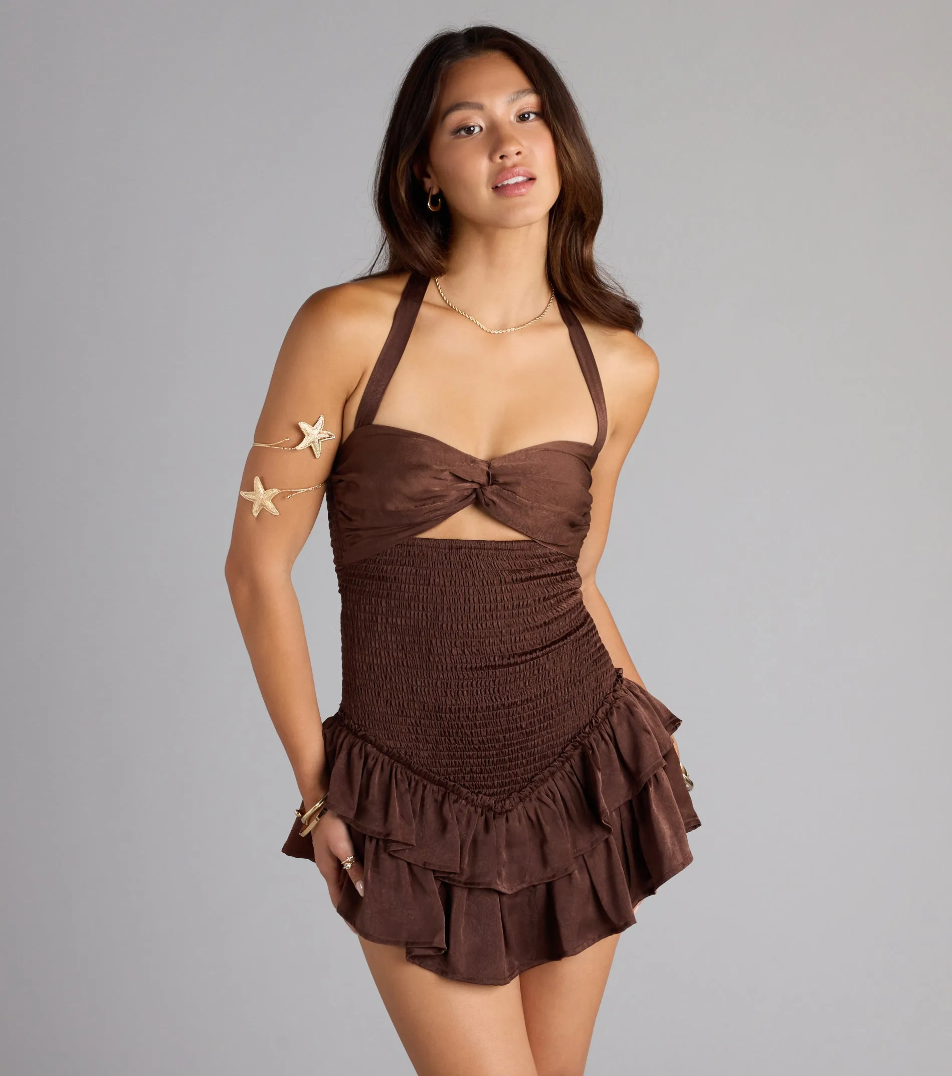 Ruffle Ready Drop Waist Skater Dress sold by Windsor