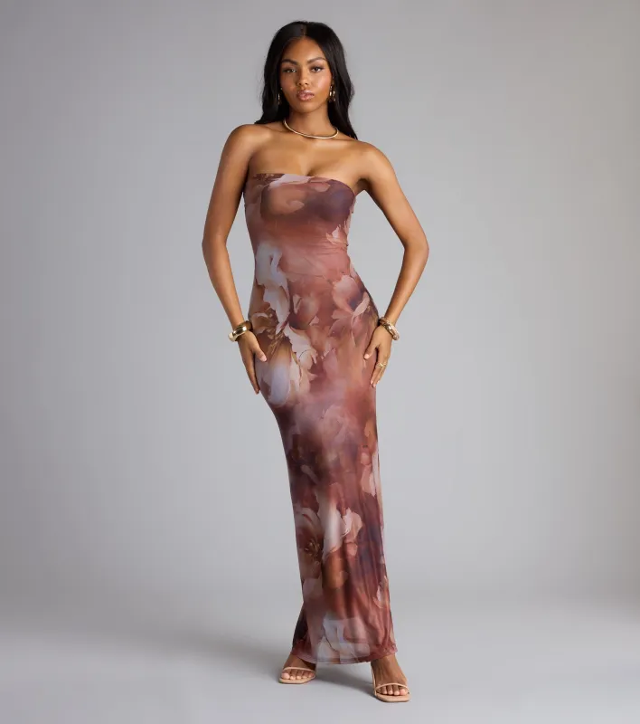 Garden Tease Floral Tube Maxi Dress sold by Windsor