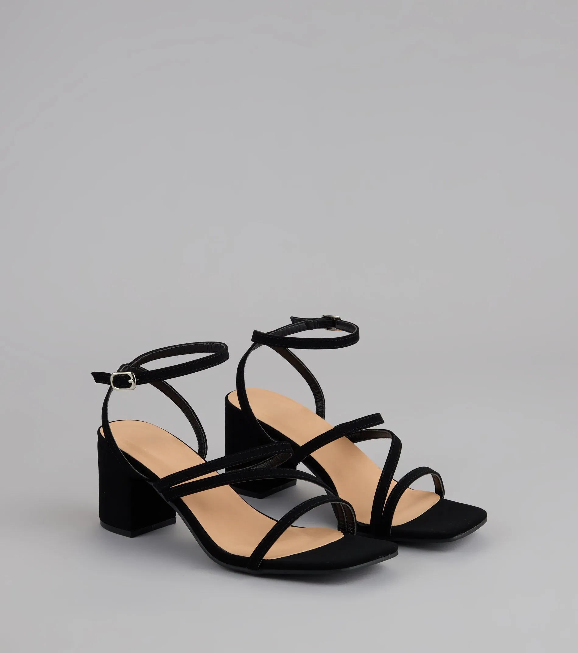 Steppin’ Out Strappy Wide Fit Block Heels sold by Windsor