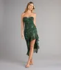 Romance In Bloom Floral Ruffle Slit Midi Dress sold by Windsor