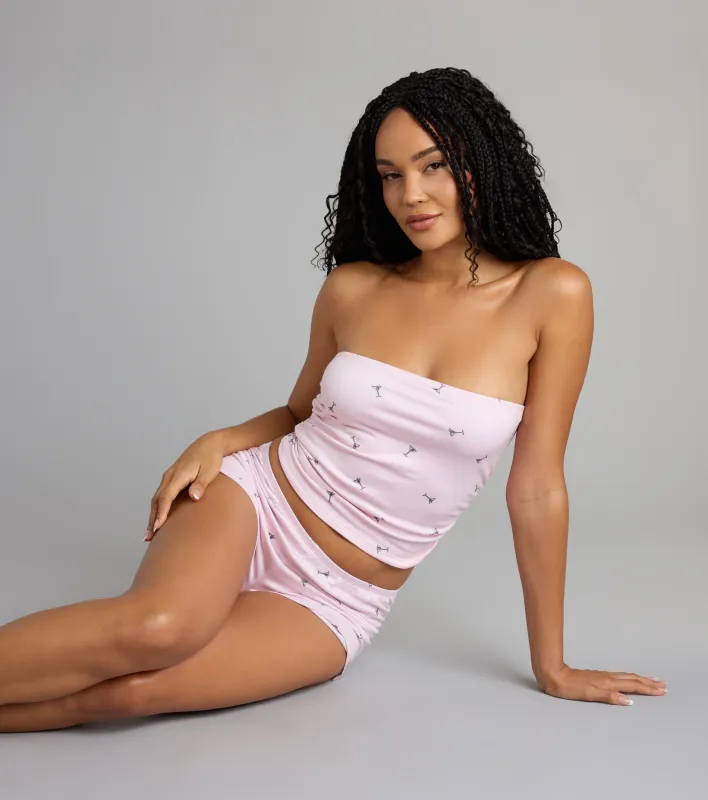 Sip Happens Martini Print Tube Pajama Top sold by Windsor