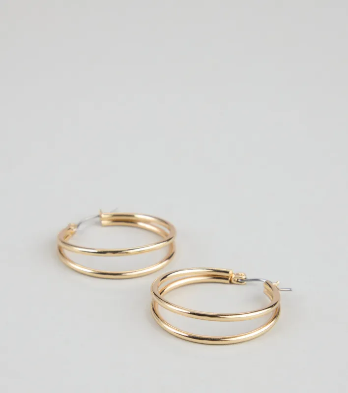 Double Trouble Chunky Hoop Earrings sold by Windsor